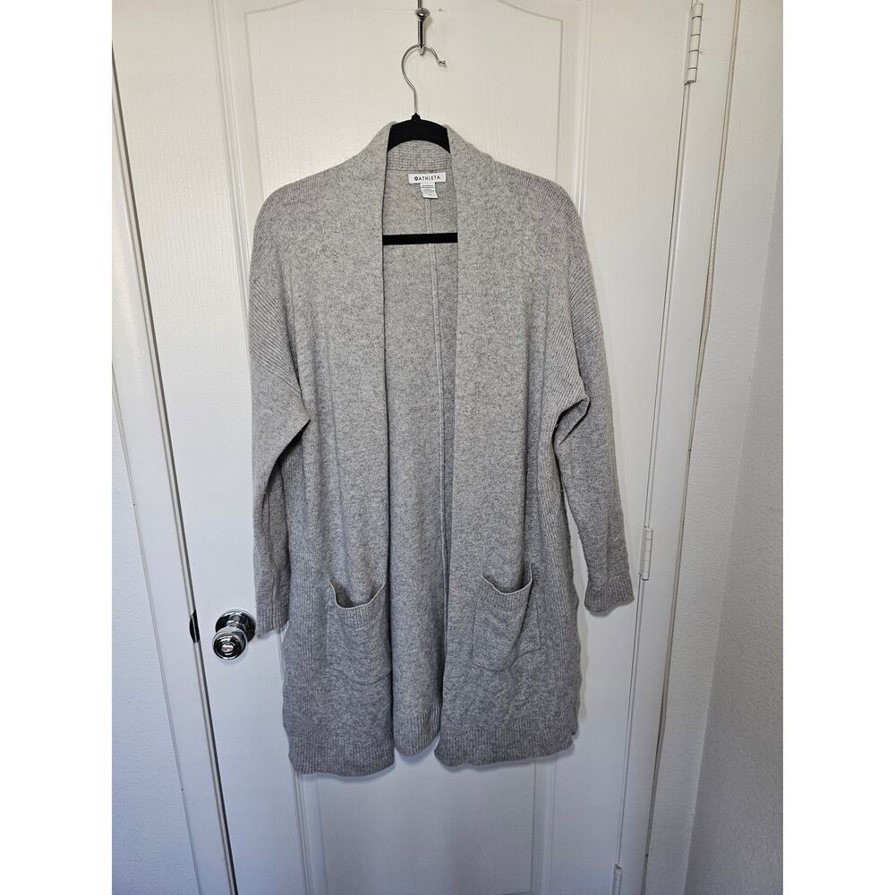 Athleta Spirit Wool Cashmere Wrap Sweater with Pockets sz Medium